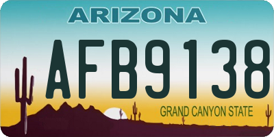 AZ license plate AFB9138