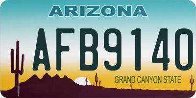 AZ license plate AFB9140