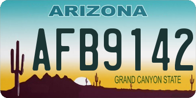AZ license plate AFB9142