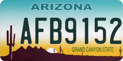 AZ license plate AFB9152
