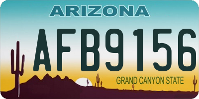 AZ license plate AFB9156