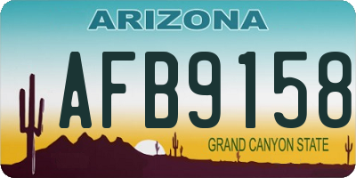 AZ license plate AFB9158