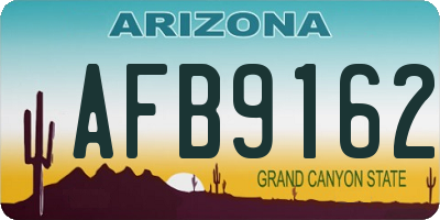 AZ license plate AFB9162