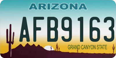 AZ license plate AFB9163