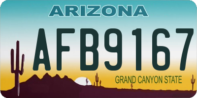 AZ license plate AFB9167