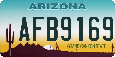 AZ license plate AFB9169