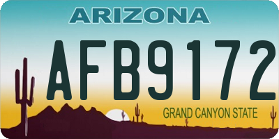 AZ license plate AFB9172
