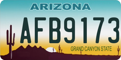 AZ license plate AFB9173