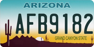 AZ license plate AFB9182
