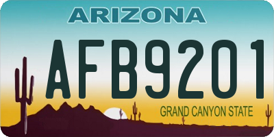 AZ license plate AFB9201