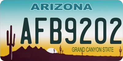 AZ license plate AFB9202