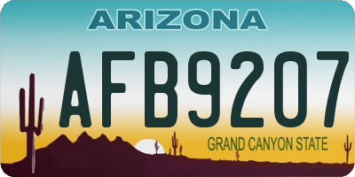 AZ license plate AFB9207
