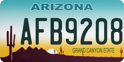 AZ license plate AFB9208