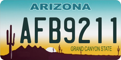AZ license plate AFB9211