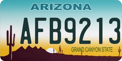 AZ license plate AFB9213
