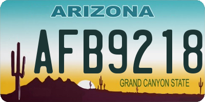 AZ license plate AFB9218