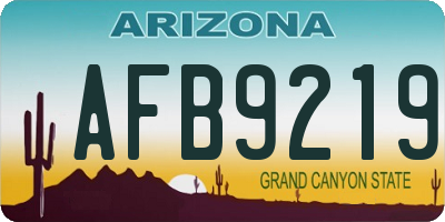 AZ license plate AFB9219