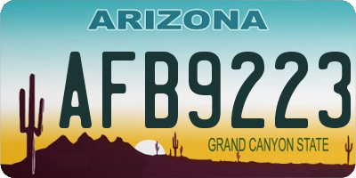AZ license plate AFB9223