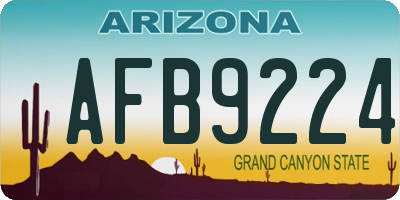 AZ license plate AFB9224