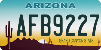 AZ license plate AFB9227