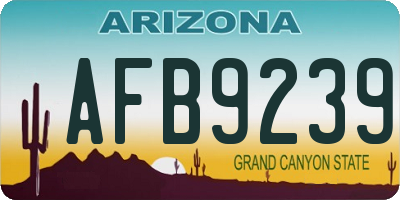 AZ license plate AFB9239