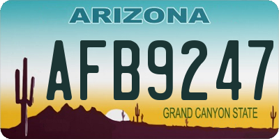 AZ license plate AFB9247