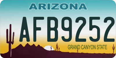 AZ license plate AFB9252