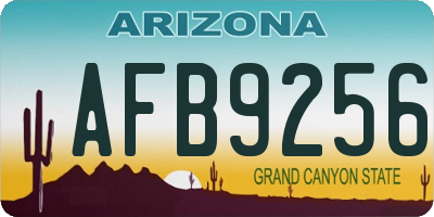 AZ license plate AFB9256