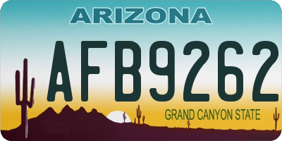 AZ license plate AFB9262