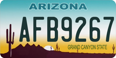 AZ license plate AFB9267