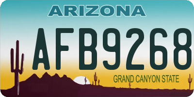 AZ license plate AFB9268