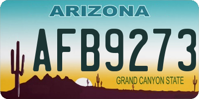 AZ license plate AFB9273