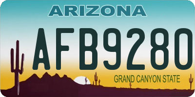 AZ license plate AFB9280