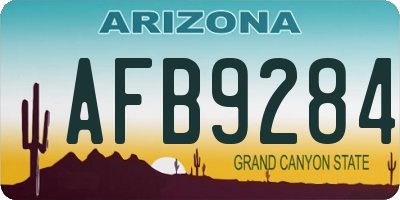 AZ license plate AFB9284