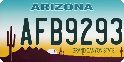 AZ license plate AFB9293