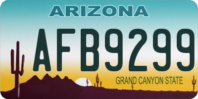 AZ license plate AFB9299