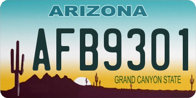 AZ license plate AFB9301