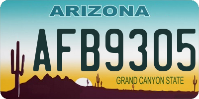AZ license plate AFB9305