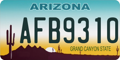 AZ license plate AFB9310