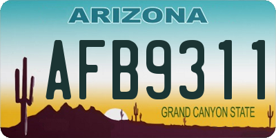 AZ license plate AFB9311