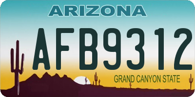 AZ license plate AFB9312