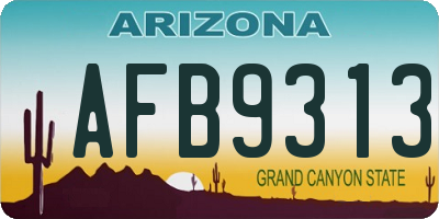 AZ license plate AFB9313