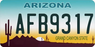 AZ license plate AFB9317