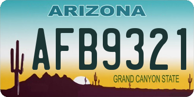 AZ license plate AFB9321