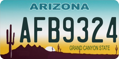 AZ license plate AFB9324