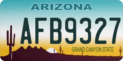 AZ license plate AFB9327