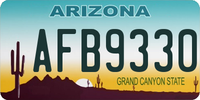 AZ license plate AFB9330