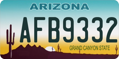 AZ license plate AFB9332