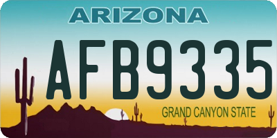 AZ license plate AFB9335