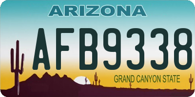 AZ license plate AFB9338